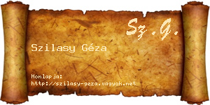 Szilasy Géza névjegykártya